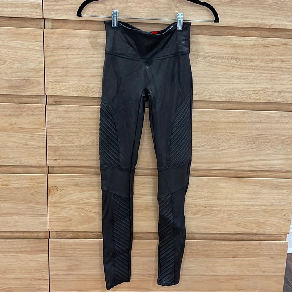 Spanx Moto Faux Leather Leggings Size XS B1223